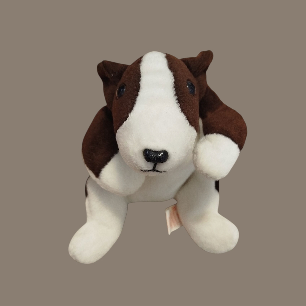 Vintage TY Bruno the Bull Terrier Beanie Baby plush stuffed animal toy